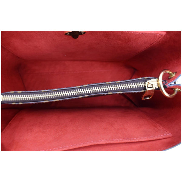 LOUIS VUITTON Flower Monogram Canvas Tote Shoulder Bag Red