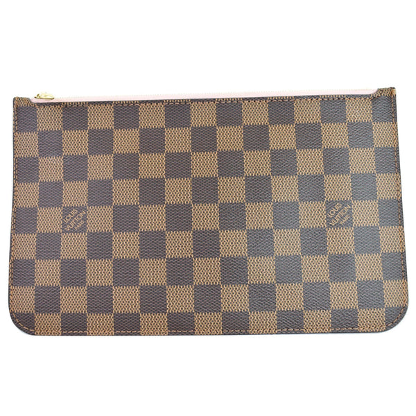Louis Vuitton Pochette Damier Ebene Neverfull MM Pouch - top front view