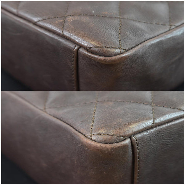 Chanel PST Caviar Leather Petit Shopping Tote Bag corner