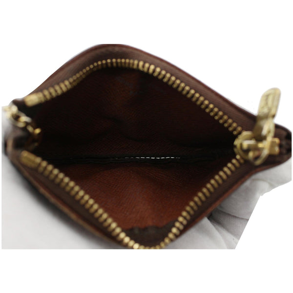 LOUIS VUITTON Pochette Key Cles Monogram Canvas Coin Case Brown
