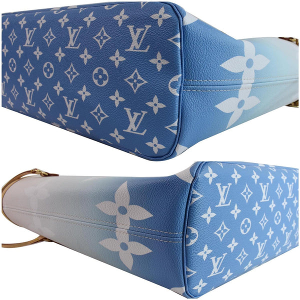LOUIS VUITTON Neverfull MM Pool Monogram Giant Tote Shoulder Bag Blue
