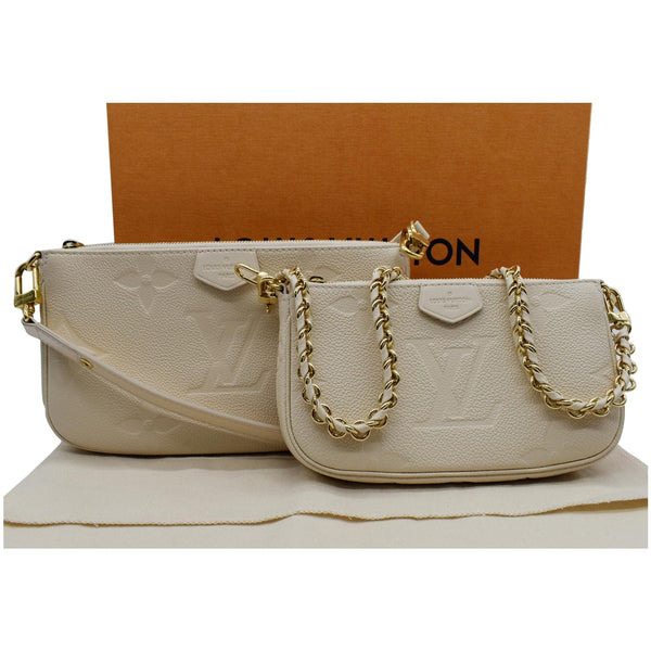 LOUIS VUITTON Multi Pochette Accessoires Monogram Empreinte Shoulder Bag Cream