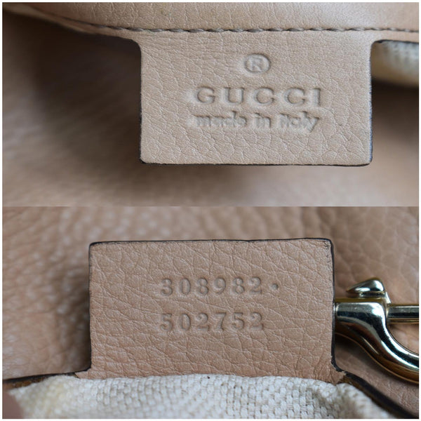 GUCCI Soho Pebbled Leather Chain Shoulder Bag 308982 Beige