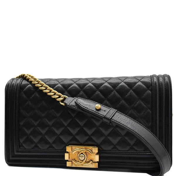 Chanel Medium Boy Flap Caviar Leather Shoulder Bag - DDH