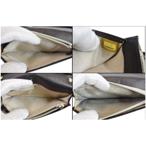 Chanel Camellia Leather Wallet on Chain Shoulder Bag interior