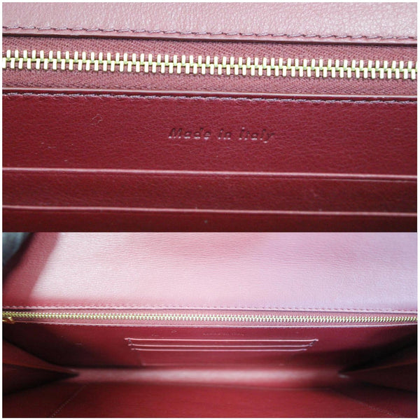 Celine Bi-Color Leather Clutch Pouch Burgundy/Black - Final Sale