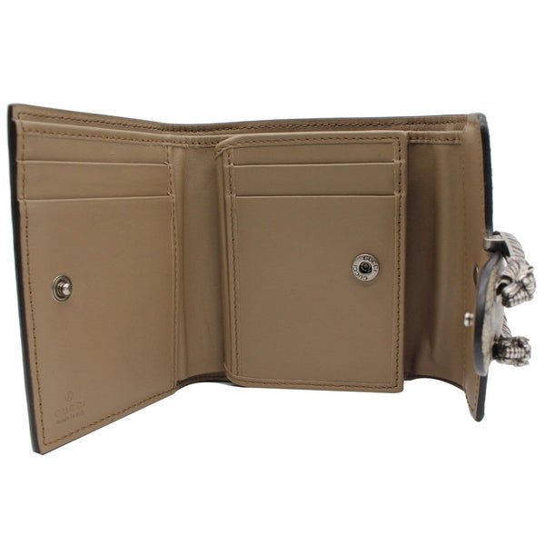 GUCCI Dionysus GG Supreme Canvas Card Case Wallet Beige 627073