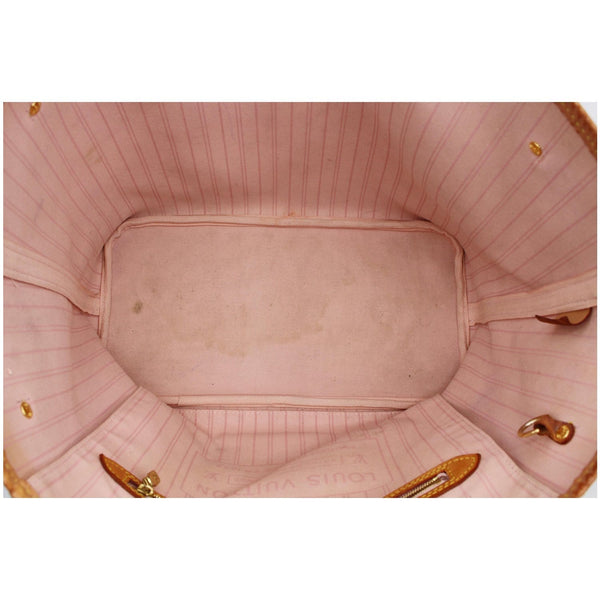 LOUIS VUITTON Neverfull MM Damier Azur Tote Shoulder Bag White