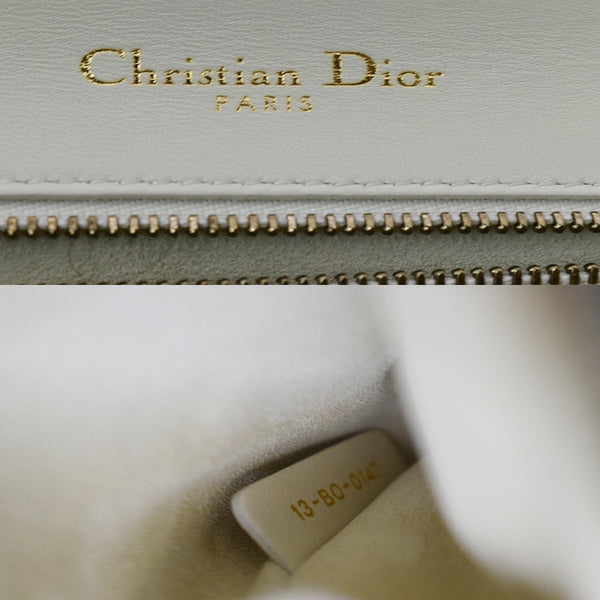 CHRISTIAN DIOR Small Diorama Studded Leather Flap Shoulder Bag White