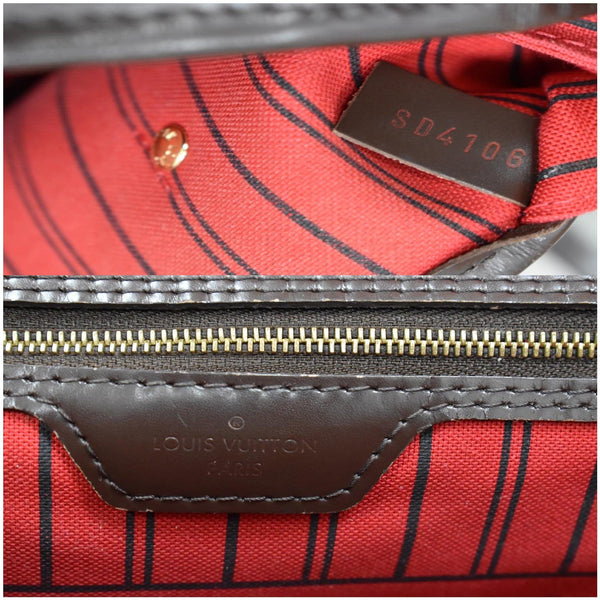 LOUIS VUITTON Neverfull MM Damier Ebene Tote Shoulder Bag Brown