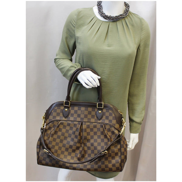 LOUIS VUITTON Trevi GM Damier Ebene 2way Shoulder Handbag Brown