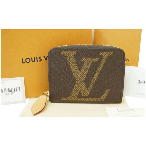LOUIS VUITTON Monogram Giant Zippy Coin Purse Brown
