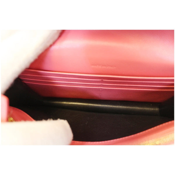 Saint Laurent Monogram Matelasse Wallet-on-A-Chain Crossbody Bag Pink-US