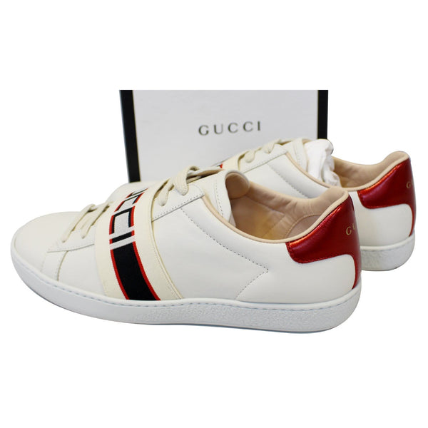 GUCCI Stripe Leather Sneaker White Size US 7-US