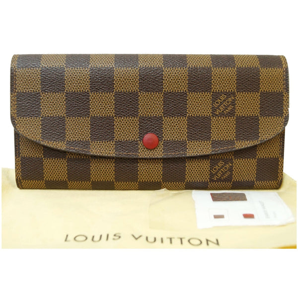 LOUIS VUITTON Emilie Damier Ebene Wallet Brown
