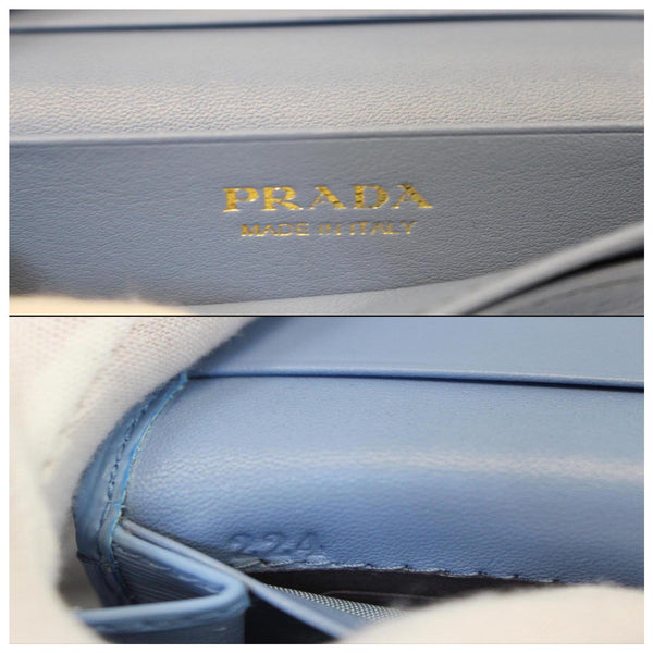 Prada Saffiano Wallet in Leather - closed half wallet view