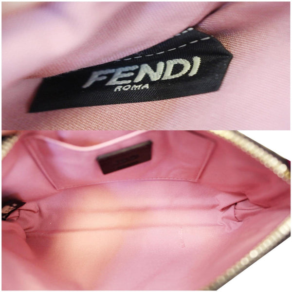 FENDI Spalmati Zucca Pochette Pouch Fuchsia-US