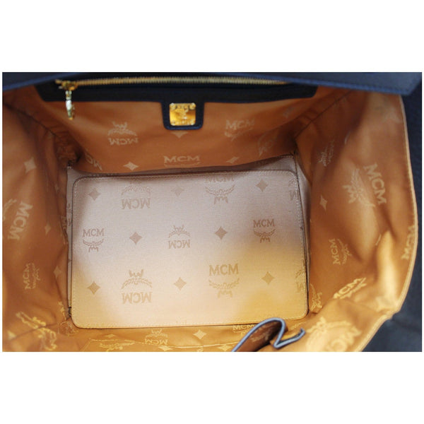 MCM Vintage Visetos Small Cognac Tote Bag Black - interior