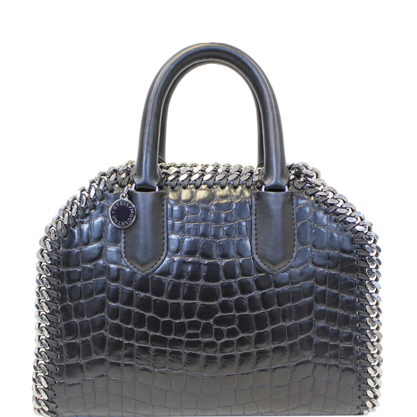 STELLA MCCARTNEY Falabella Box Crocodile Top Handle Bag Black