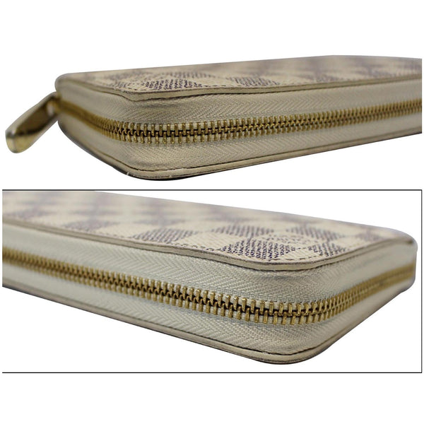 LOUIS VUITTON Zippy Damier Azur Long Wallet White