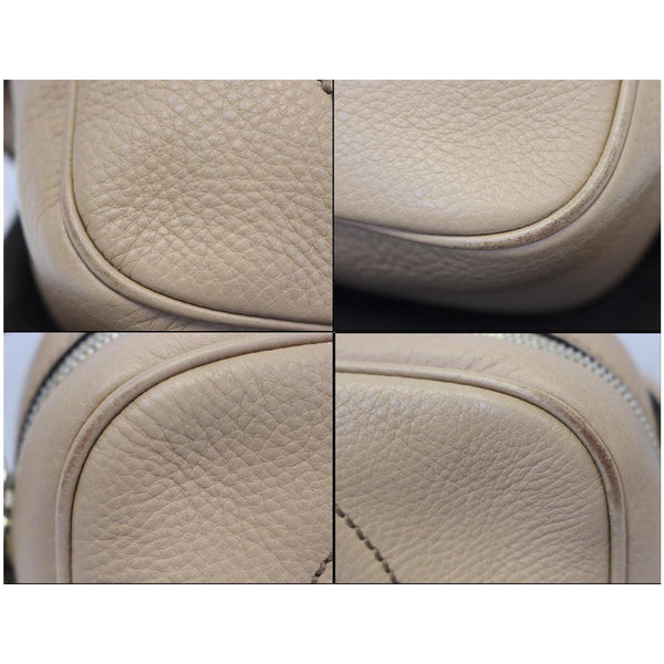 GUCCI Soho Disco Pebbled Leather Small Crossbody Bag Beige 308364-US