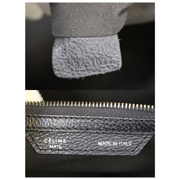 Celine Mini Luggage Black Leather Tote Bag - interior