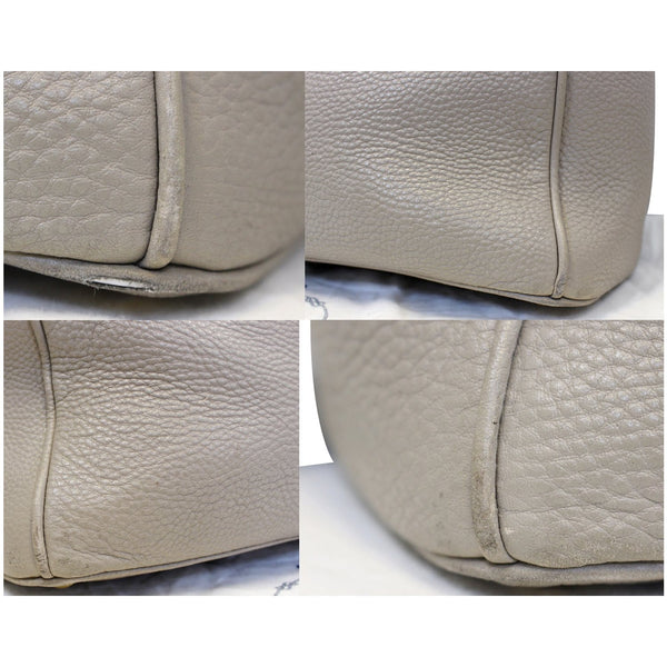 PRADA Pebbled Leather Large Tote Bag Grey-US