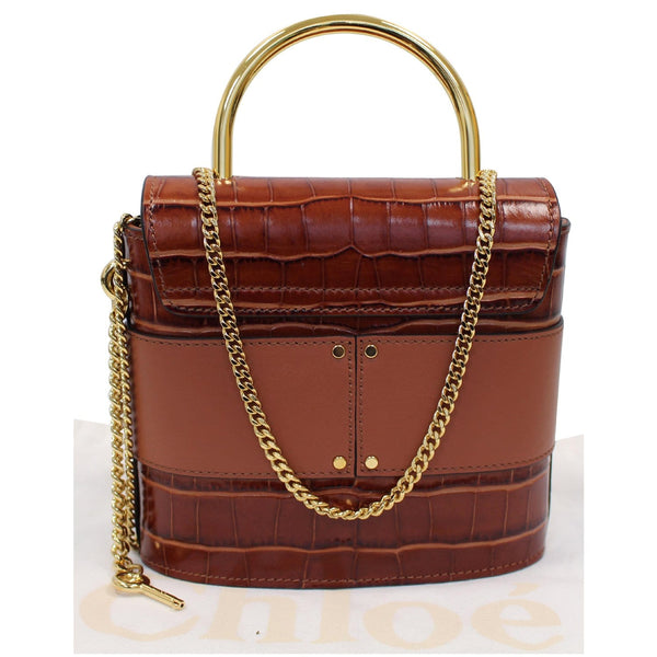 Chloe Aby Lock Small Embossed, Calfskin Leather Chain Bag front view