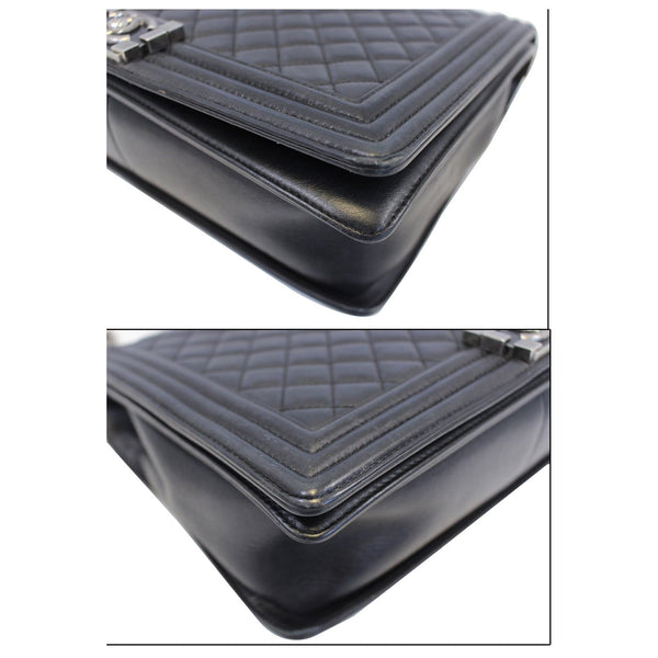 CHANEL Large Boy Flap Calfskin Quilted Leather Shoulder Bag Black-US