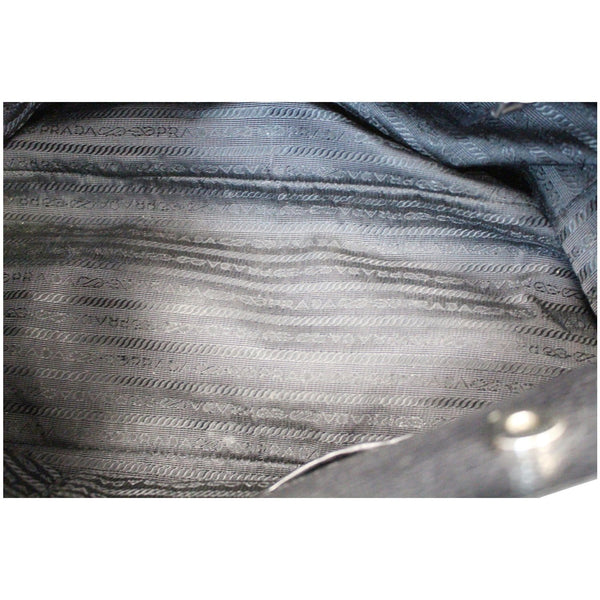 PRADA Vitello Daino Satchel Bag Black