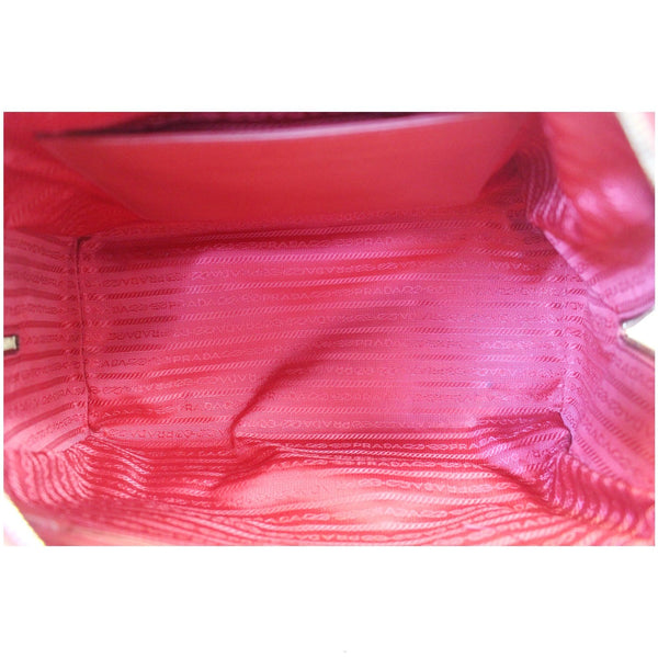 PRADA Lux Saffiano Leather Boston Handbag Red-US