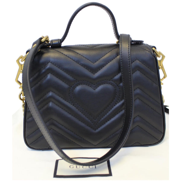 GUCCI GG Marmont Mini Leather Top Handle Shoulder Bag Black 547260