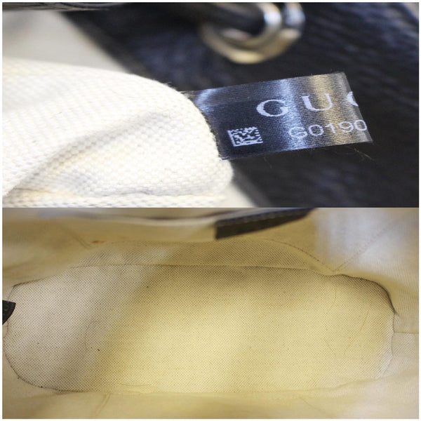 Gucci Bamboo Pebbled Leather Backpack Bag Black - Gucci item code