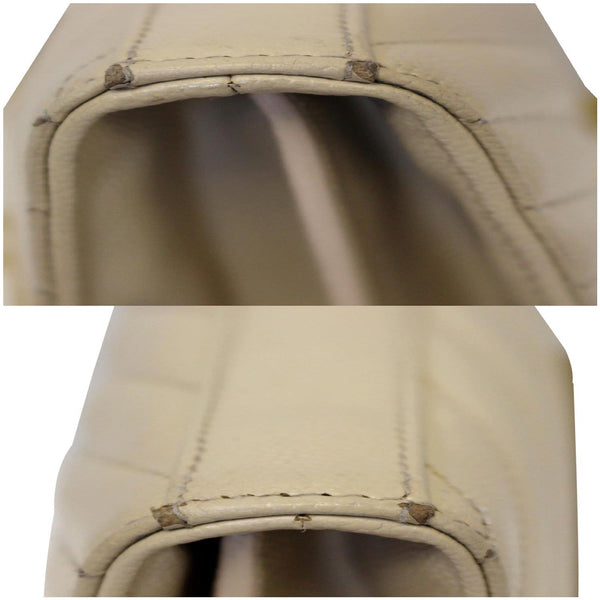 YVES SAINT LAURENT Matelasse Chevron Grain De Poudre Envelope Chain Wallet Beige