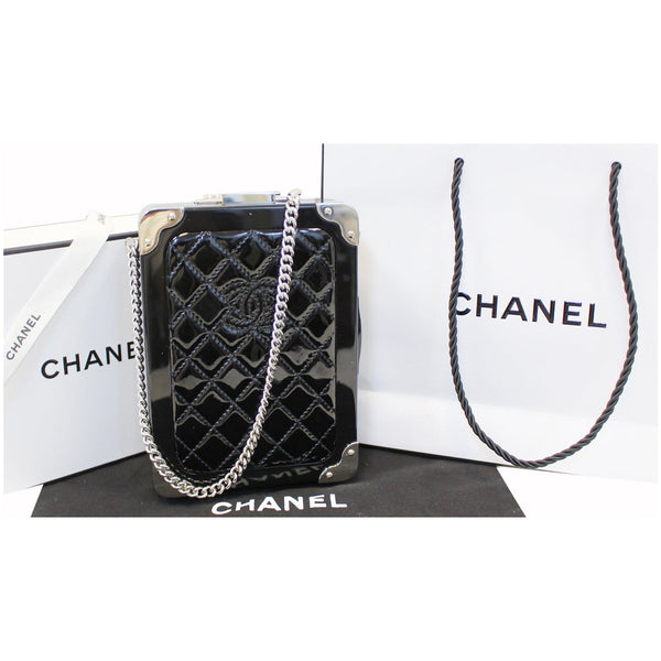 CHANEL Evening In The Air Mini Trolley Minaudiere Crossbody Bag Black