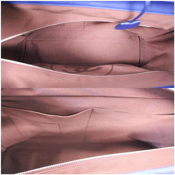 CHANEL Timeless XL Quilted Carry-on Patent Leather Tote Royal Blue