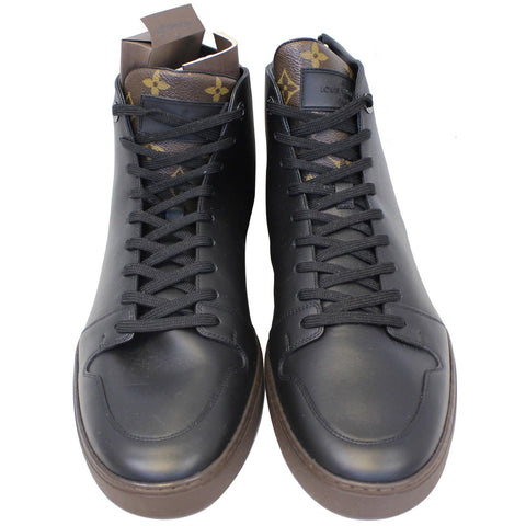 LOUIS VUITTON Line Up Monogram High Top Sneakers Black US 13