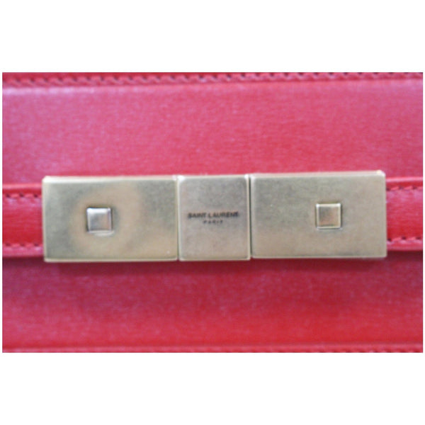 YVES SAINT LAURENT Small Manhattan Calfskin Leather Shopper Tote Bag Red - Last Call