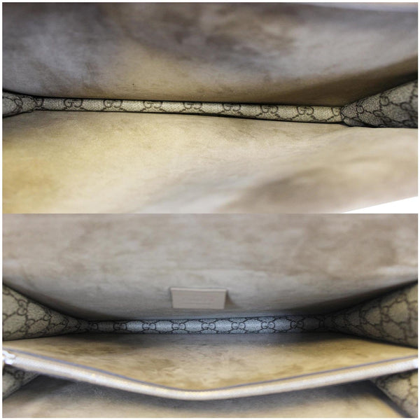 GUCCI Dionysus Medium GG Supreme Monogram Shoulder Bag Taupe