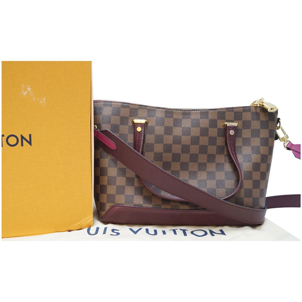 LOUIS VUITTON Hyde Park Damier Ebene Shoulder Bag Fuchsia-US