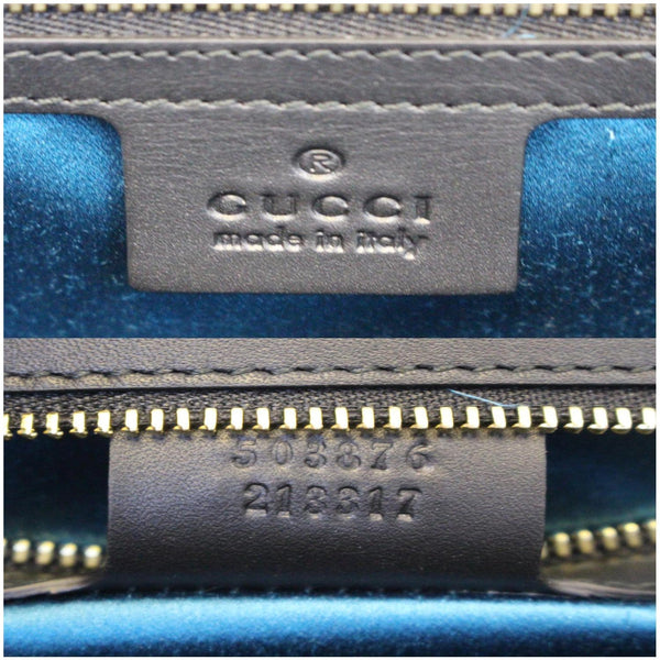 GUCCI Ophidia Dragon Embroidered Suede Leather Shoulder Bag Blue