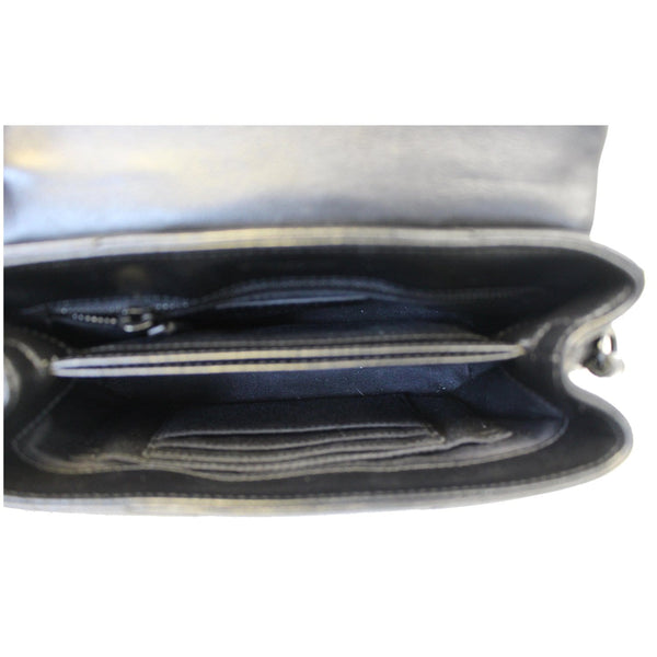 YVES SAINT LAURENT Matelasse Loulou Monogram Calfskin Shoulder Bag Black