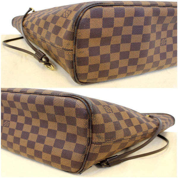 LOUIS VUITTON Neverfull MM Damier Ebene Tote Shoulder Bag Brown