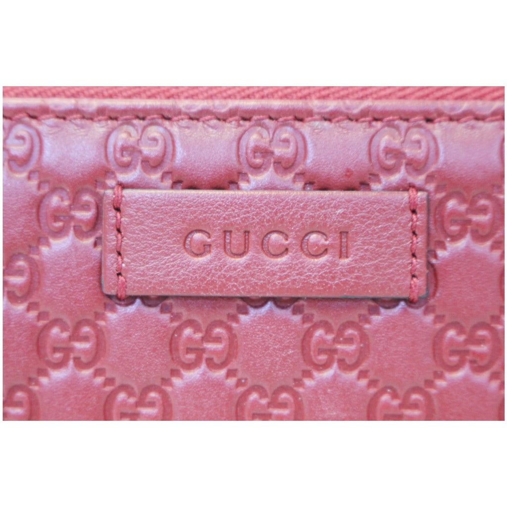 Gucci Wallet Leather Micro GG Guccissima Zip Around Red