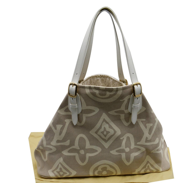 LOUIS VUITTON Tahitienne Cabas GM Monogram Print Canvas Tote Bag Beige