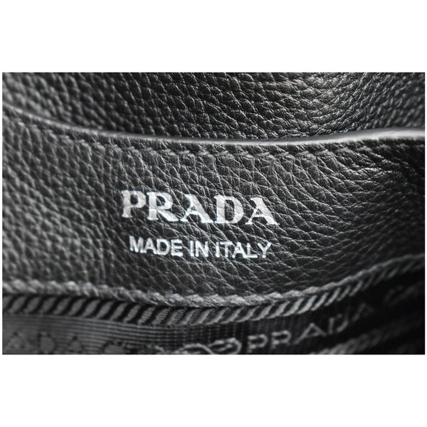 PRADA Flou Large Leather Shoulder Bag Black