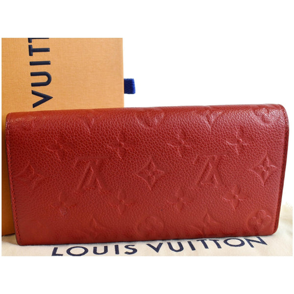 LOUIS VUITTON Emilie Monogram Empreinte Leather Wallet Red
