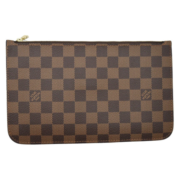 LOUIS VUITTON Neverfull MM Damier Ebene Pochette Wristlet Pouch Brown
