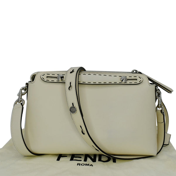 FENDI By The Way Medium Leather Boston Bag White