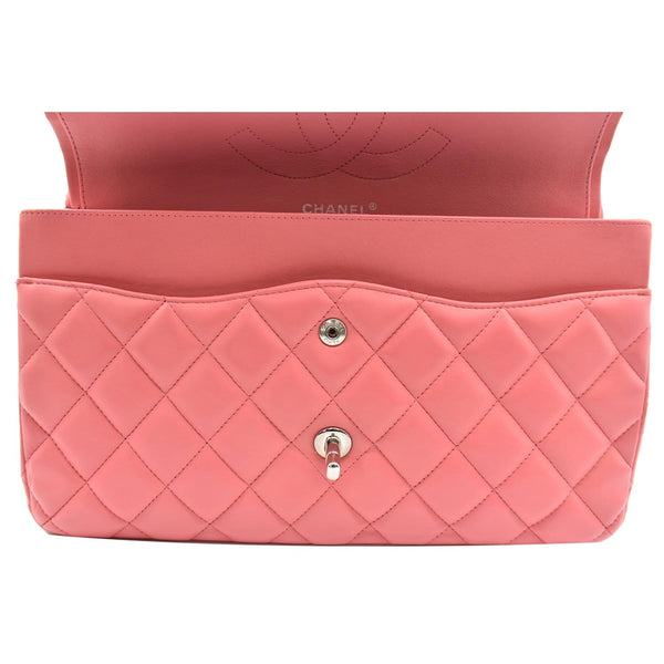 CHANEL Jumbo Double Flap Leather Shoulder Bag Pink